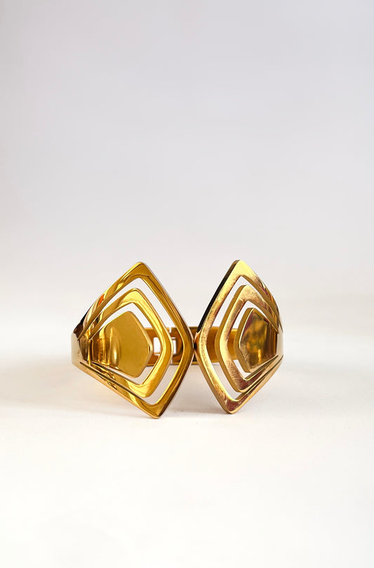 Geometric Gold Cuff